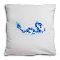Blue Flame Dragon Soft White Velvet Feel Scatter Cushion