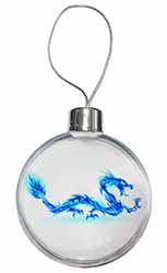 Blue Flame Dragon Christmas Bauble