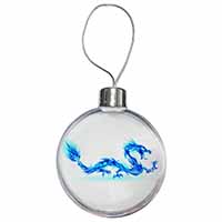 Blue Flame Dragon Christmas Bauble