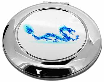 Blue Flame Dragon Make-Up Round Compact Mirror