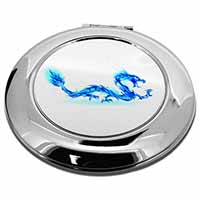 Blue Flame Dragon Make-Up Round Compact Mirror