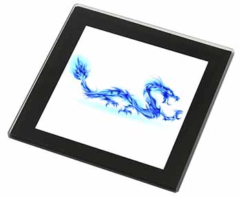 Blue Flame Dragon Black Rim High Quality Glass Coaster