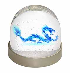 Blue Flame Dragon Snow Globe Photo Waterball