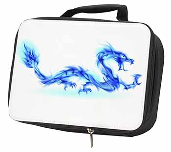 Blue Flame Dragon Black Insulated School Lunch Box/Picnic Bag
