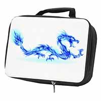 Blue Flame Dragon Black Insulated School Lunch Box/Picnic Bag