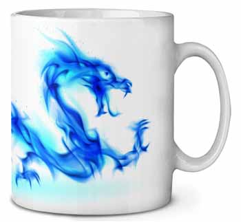 Blue Flame Dragon Ceramic 10oz Coffee Mug/Tea Cup