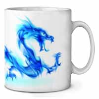 Blue Flame Dragon Ceramic 10oz Coffee Mug/Tea Cup