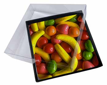 4x Fruit Sweets Picture Table Coasters Set in Gift Box