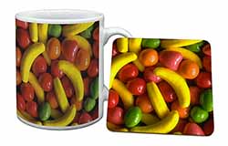 Fruit Sweets Mug and Coaster Set
