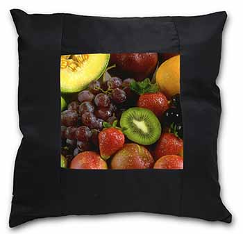 Fruit Black Satin Feel Scatter Cushion