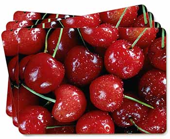 Red Cherries Print Picture Placemats in Gift Box