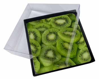 4x Kiwi Fruit Picture Table Coasters Set in Gift Box