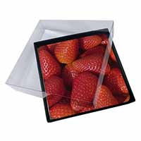 4x Strawberries Print Picture Table Coasters Set in Gift Box