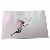Large Glass Cutting Chopping Board Fairy with Butterflies