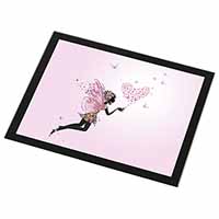 Fairy with Butterflies Black Rim High Quality Glass Placemat