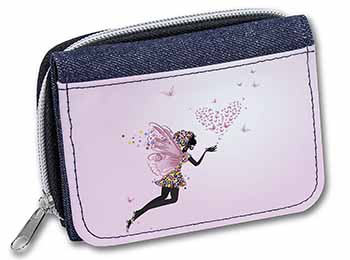 Fairy with Butterflies Unisex Denim Purse Wallet