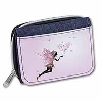 Fairy with Butterflies Unisex Denim Purse Wallet