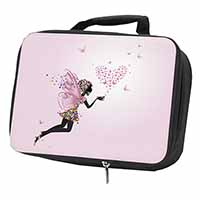 Fairy with Butterflies Black Insulated School Lunch Box/Picnic Bag