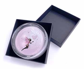Fairy with Butterflies Glass Paperweight in Gift Box
