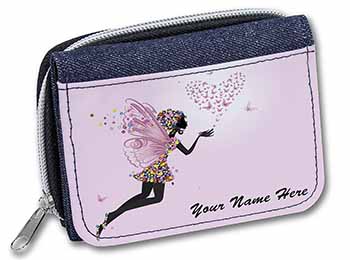 Fairy Hearts Personalised Unisex Denim Purse Wallet