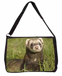 Polecat Ferret Large Black Laptop Shoulder Bag School/College