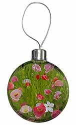 Poppies in Poppy Field Christmas Bauble