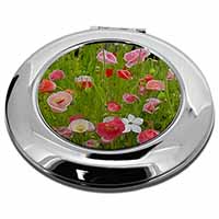 Poppies in Poppy Field Make-Up Round Compact Mirror