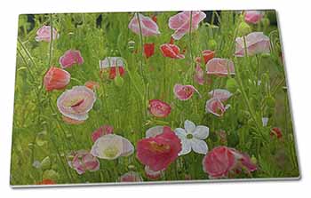 Large Glass Cutting Chopping Board Poppies in Poppy Field