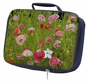 Poppies in Poppy Field Navy Insulated School Lunch Box/Picnic Bag