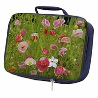 Poppies in Poppy Field Navy Insulated School Lunch Box/Picnic Bag