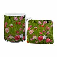 Poppies in Poppy Field Mug and Coaster Set
