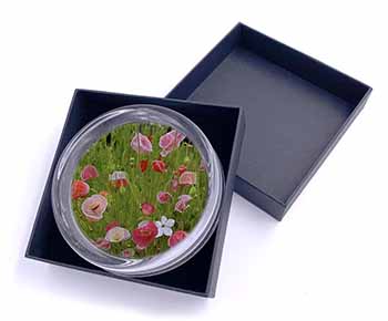 Poppies in Poppy Field Glass Paperweight in Gift Box