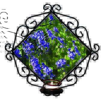 Bluebells in the Wood Wrought Iron Wall Art Candle Holder