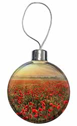 Poppies, Poppy Field at Sunset Christmas Bauble