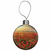 Poppies, Poppy Field at Sunset Christmas Bauble