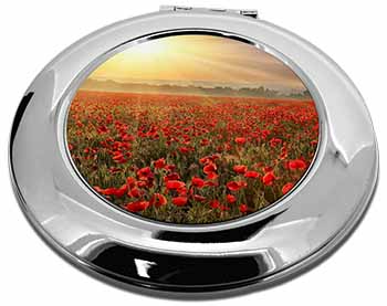 Poppies, Poppy Field at Sunset Make-Up Round Compact Mirror