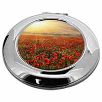 Poppies, Poppy Field at Sunset Make-Up Round Compact Mirror