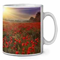 Poppies, Poppy Field at Sunset Ceramic 10oz Coffee Mug/Tea Cup