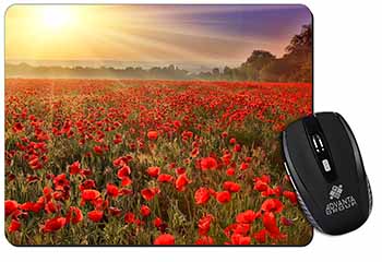 Poppies, Poppy Field at Sunset Computer Mouse Mat