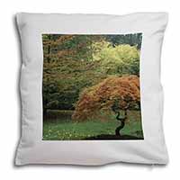 Autumn Trees Soft Velvet Feel Cushion Cover With Inner Pillow