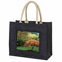 Autumn Trees Large Black Shopping Bag Christmas Present Idea      