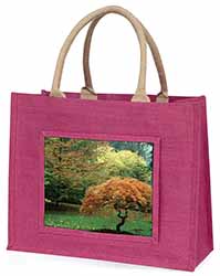 Autumn Trees Large Pink Shopping Bag Christmas Present Idea