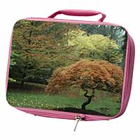 Autumn Trees Insulated Pink School Lunch Box Bag