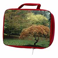 Autumn Trees Insulated Red School Lunch Box/Picnic Bag