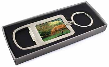 Autumn Trees Chrome Metal Bottle Opener Keyring in Box Gift Idea