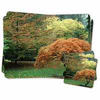 Autumn Trees Twin 2x Placemats+2x Coasters Set in Gift Box