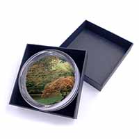 Autumn Trees Glass Paperweight in Gift Box Christmas Present