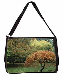 Autumn Trees Large Black Laptop Shoulder Bag School/College