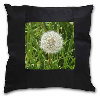 Dandelion Seeds Black Border Satin Feel Cushion Cover With Pillow Insert