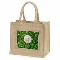 Dandelion Seeds Large Natural Jute Shopping Bag Christmas Gift Idea